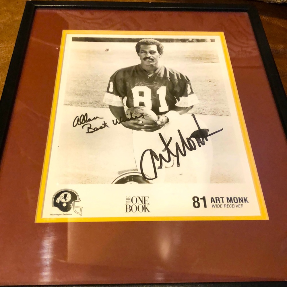 Art Monk Autograghed Inscribed Photograph